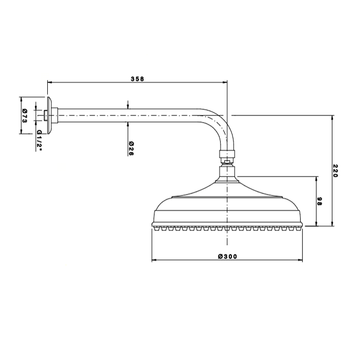 Nicolazzi Doccia Верхний душ, Ø 30см, цвет: хром