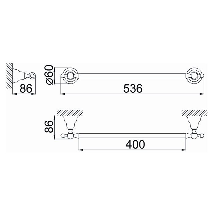 HUBER Croisette Полотенцедержатель 40 см, цвет бронза HUBER Croisette Полотенцедержатель 40 см, цвет бронза