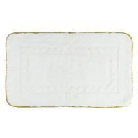 COMPLEMENTI Коврик для ванной комнаты 60х100 см. белый, узор 2, тесьма золото
