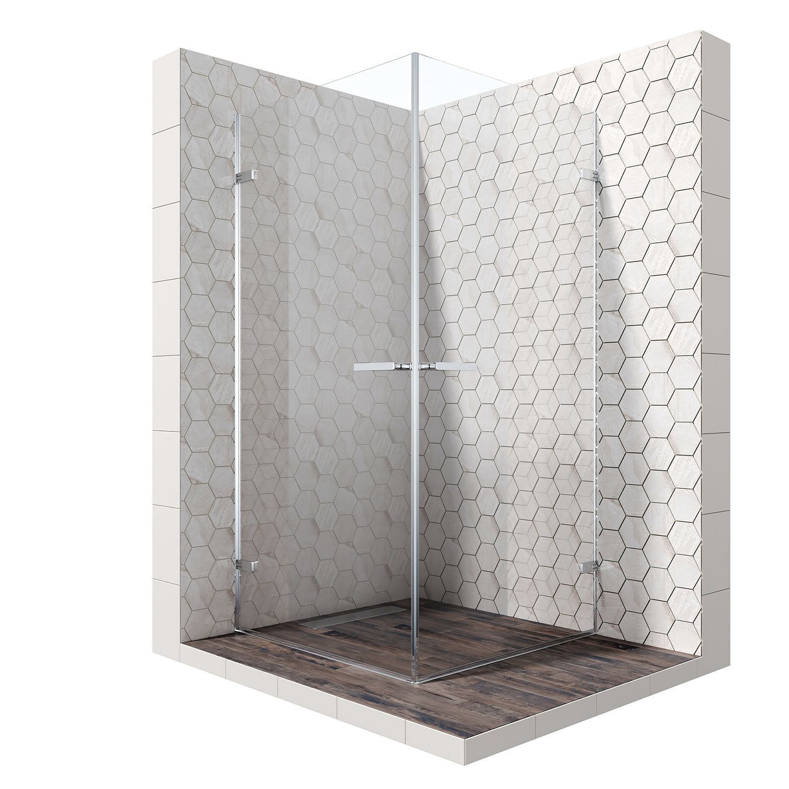 Душевой уголок Ambassador Abner 10011106-ST10, квадратный, угловой трап, 100х100