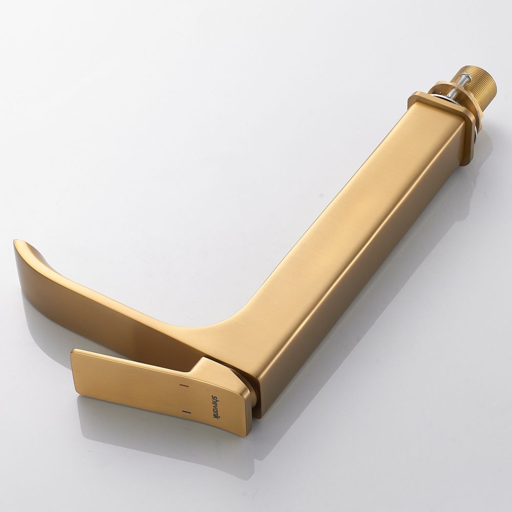 Смеситель для раковины высокий Shevanik S4011G, золотой сатин