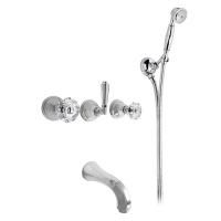 Nicolazzi Teide Встраиваемый смеситель для ванны с изливом от стены, излив: 168 мм, ручки Crystal handle, цвет: хром