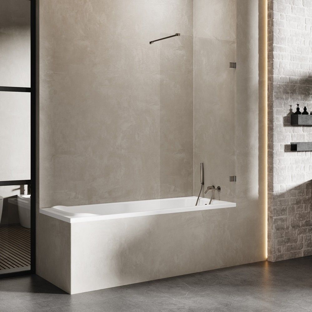 Шторка для ванны NEW TRENDY AVEXA GUNMETAL BRUSHED 60 см EXK-3516-WP (оружейная сталь)