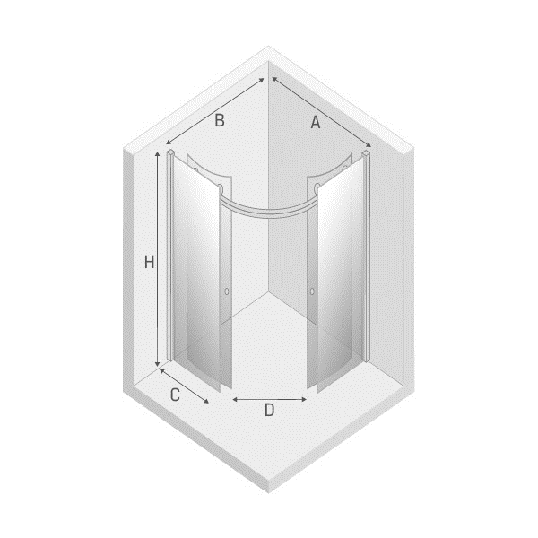 Душевое ограждение NEW TRENDY ULTIMA 90x90x190 EXK-1024 (хром)