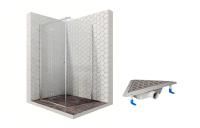 Душевой уголок Ambassador Diamond 12011106L-ST10, квадратный, угловой трап, 100х100