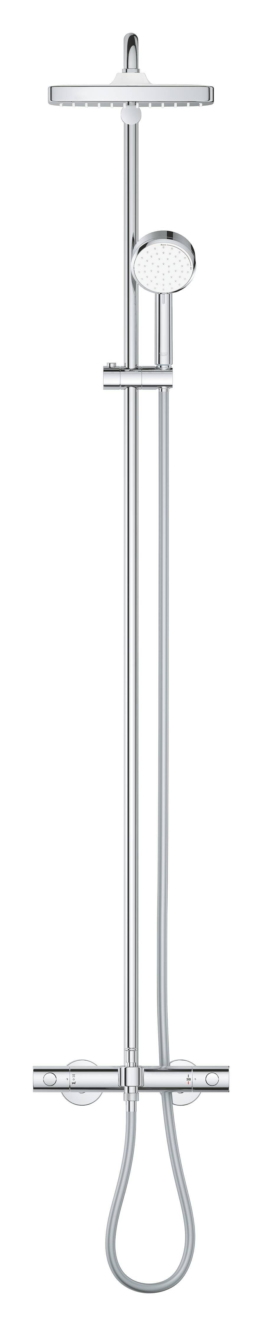 Душевая система GROHE Tempesta Cosmopolitan 250 CUBE с термостатом для ванны, излив 169 мм, хром (26691000)