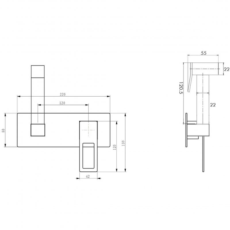 Гигиенический душ со смесителем Boheme Q 147-BB Черный