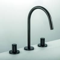 GATTONI MD Смеситель для раковины на 3 отверстия, ручки RONCO, с донным клапаном, цвет Dark brushed nickel GATTONI MD Смеситель для раковины на 3 отверстия, ручки RONCO, с донным клапаном, цвет Dark brushed nickel