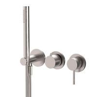 Fima Carlo Frattini Spillo Steel Смеситель для душа, встраиваемый, на 2 источника, с ручным душем, цвет: нержавеюшая сталь