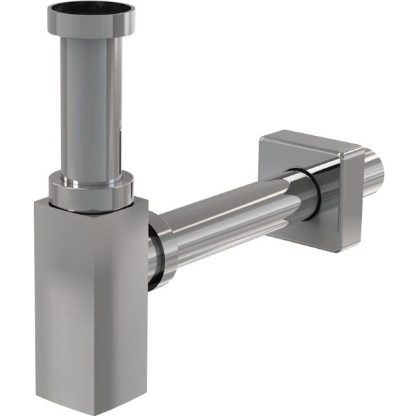 Сифон для раковины ALCAPLAST  цельнометаллический, квадратный  A401 (хром), шт