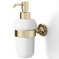 Devon First Class Дозатор для жидкого мыла белый, держатель и помпа цвет светлое золото