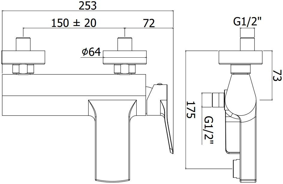 Смеситель для ванны с душем Paffoni Tilt TI022ST Смеситель для ванны с душем Paffoni Tilt TI022ST