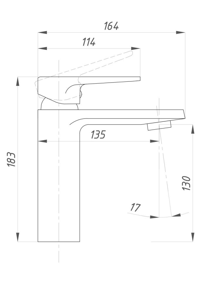 Смеситель для раковины  ПСМ-Профсан Серия-400 (PSM-400-5) тип См-УмОЦБА, артикул PSM-400-5