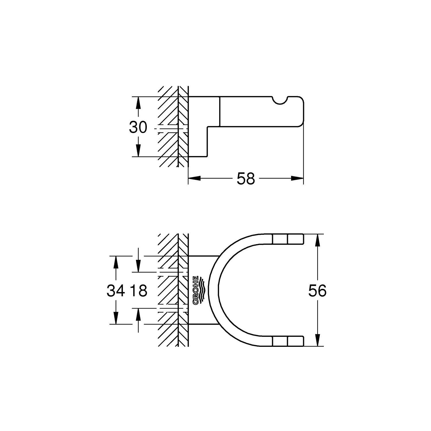 Крючок двойной GROHE Selection, никель матовый (41049EN0) Крючок двойной GROHE Selection, никель матовый (41049EN0)