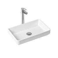 Комплект 2 в 1 Lavinia Boho Bathroom Sink Slim 21510225, накладная фарфоровая раковина 55 см, смеситель с донным клапаном