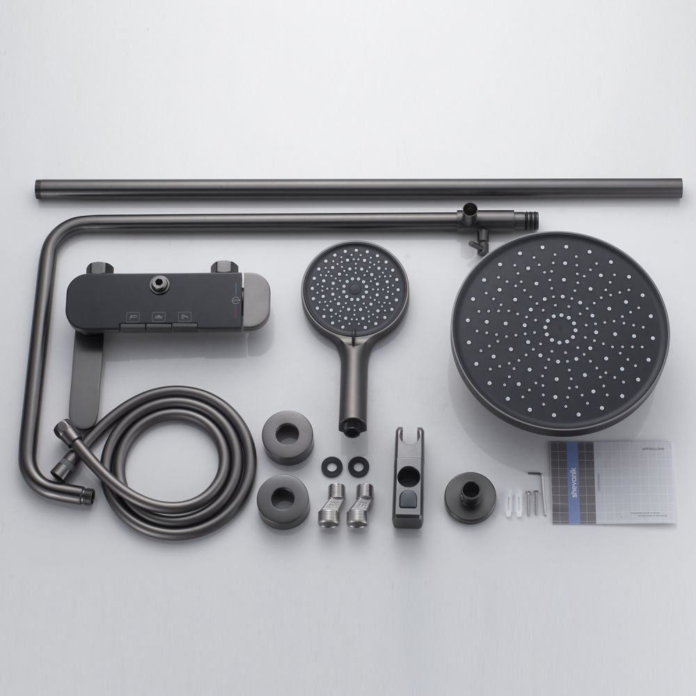 Душевая система Shevanik S4726T, оружейная сталь