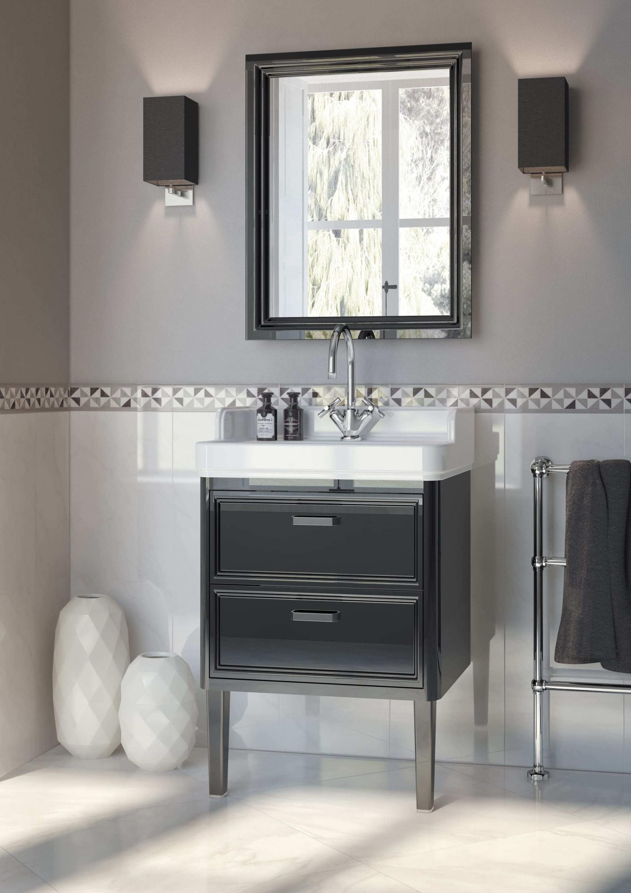 Зеркало POMPEI 60, черное глянцевое