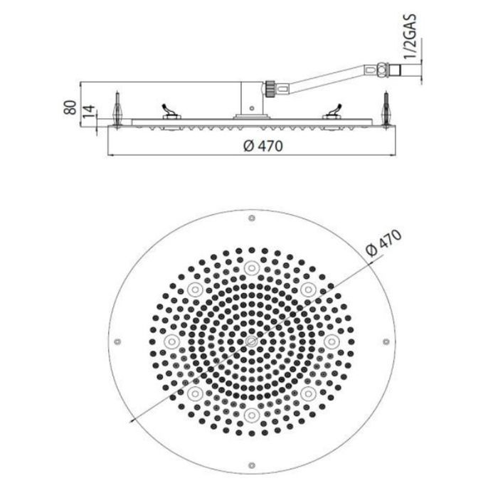 BOSSINI DREAM-OKI Верхний душ Ø 470 mm с 4 LED (белый), блок питания/управления, цвет: хром BOSSINI DREAM-OKI Верхний душ Ø 470 mm с 4 LED (белый), блок питания/управления, цвет: хром