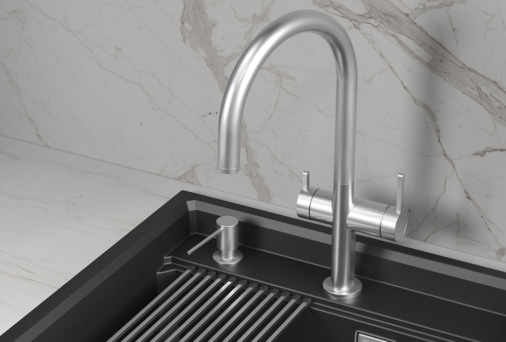 Смеситель для кухни GRANULA (8274, НЕРЖ), артикул 8274, НЕРЖ