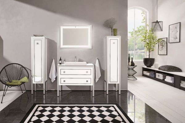 Комплект мебели Puris Urban Loft, 1200 мм, цвет белое стекло