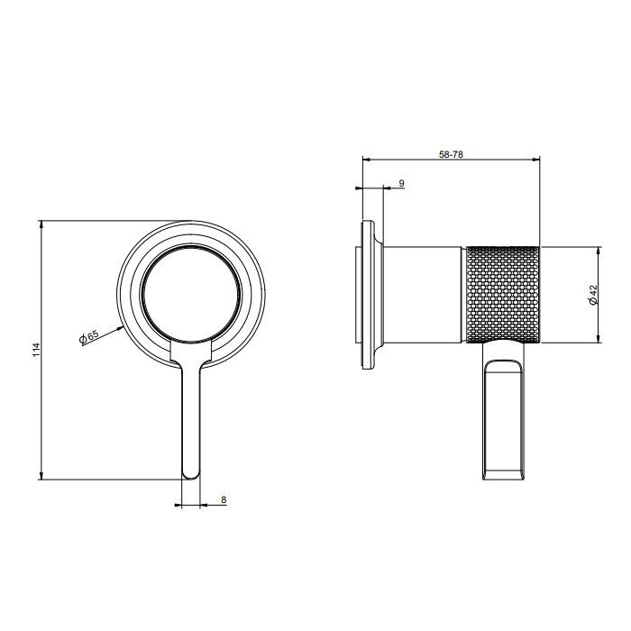 GESSI INCISO Встраиваемый смеситель, на 1/2", на 1 источник (внешняя часть), цвет: хром