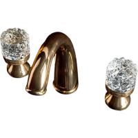 Смеситель для раковины на 3 отверстия CRYSTAL, золото_Комплект