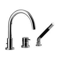 Смеситель для ванны и душа, Cisal, Nuova Less, тип установки-на борт ванны, отверстия для монтажа-3, цвет-Chrome, комплектация - ручной душ