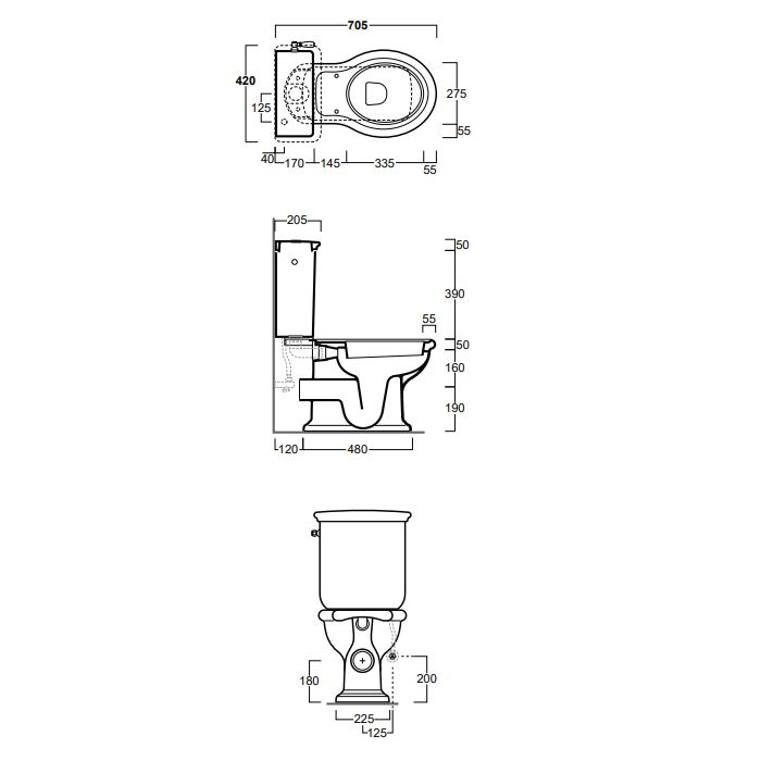 SIMAS Lante Унитаз моноблок с горизонтальным сливом, цвет белый