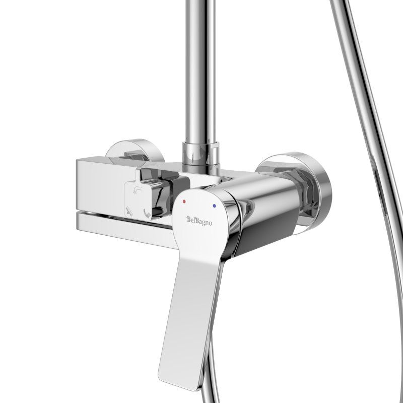 ALBANO Душевая стойка со смесителем и изливом, хром ALBANO-VSCM-CRM, артикул ALBANO-VSCM-CRM