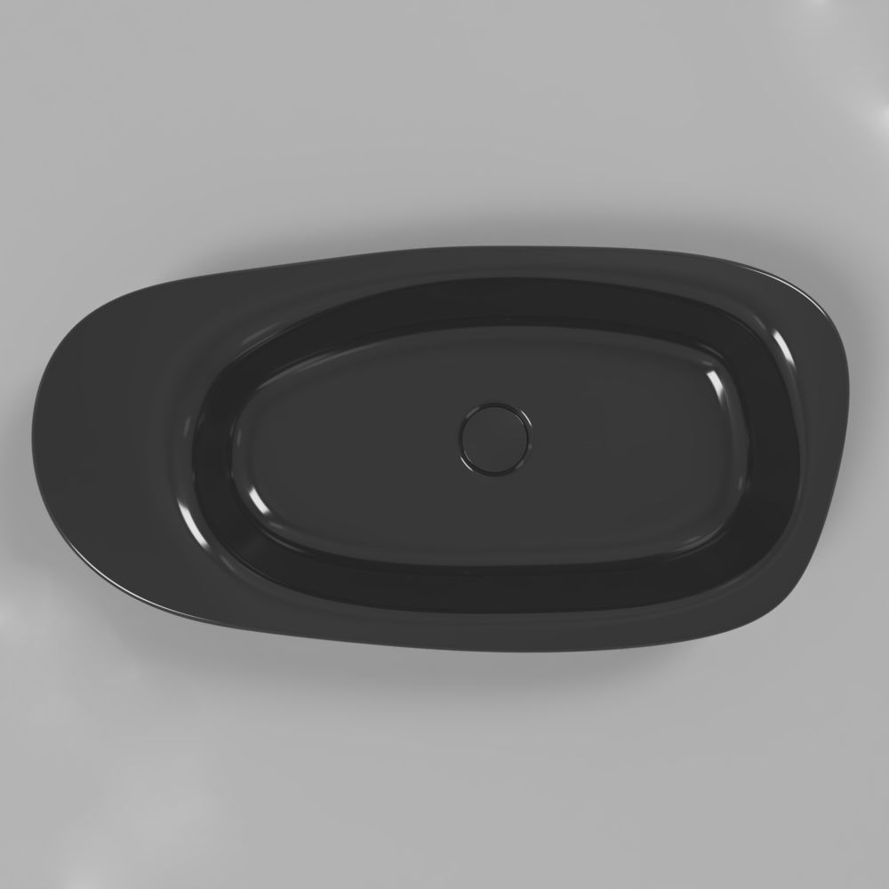 Умывальник WHITECROSS Moonstone F 70x35 (черный глянец) иск. камень Умывальник WHITECROSS Moonstone F 70x35 (черный глянец) иск. камень