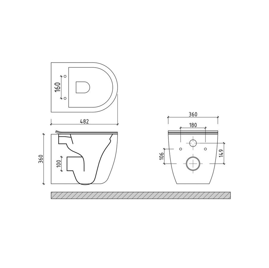 Унитаз подвесной Maretti Elena безободковый с микролифтом, EA10PBM67-844, белый, артикул EA10PBM67-844