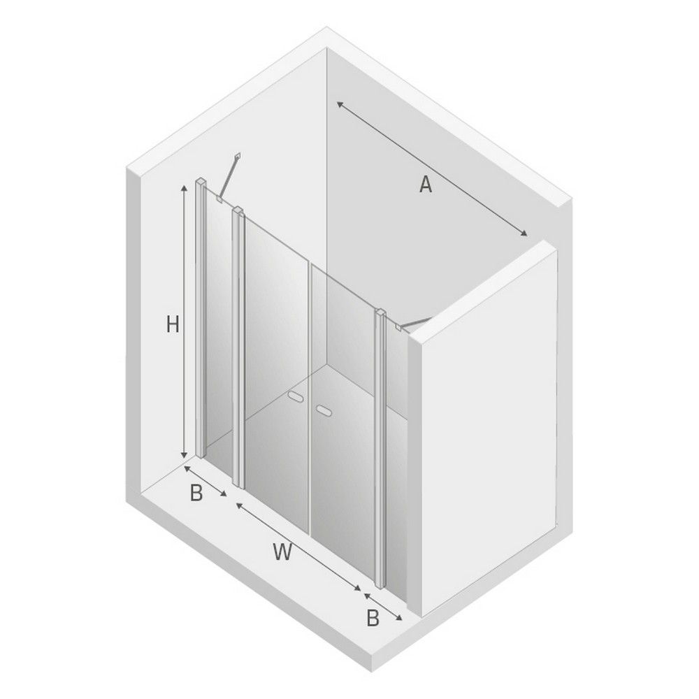 Дверь в нишу NEW TRENDY NEW SOLEO 120x195 D-0256A (хром)
