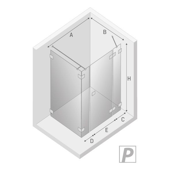 Душевое ограждение NEW TRENDY EVENTA PLUS R 150x90x200 EXK-0163 (хром)