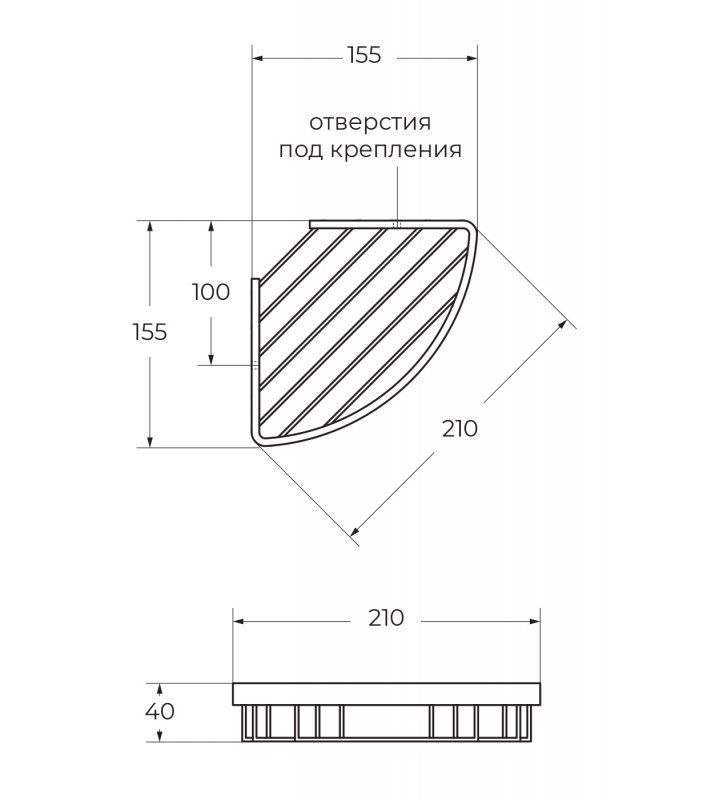 Полка угловая подвесная ART&MAX AM-F-8936A
