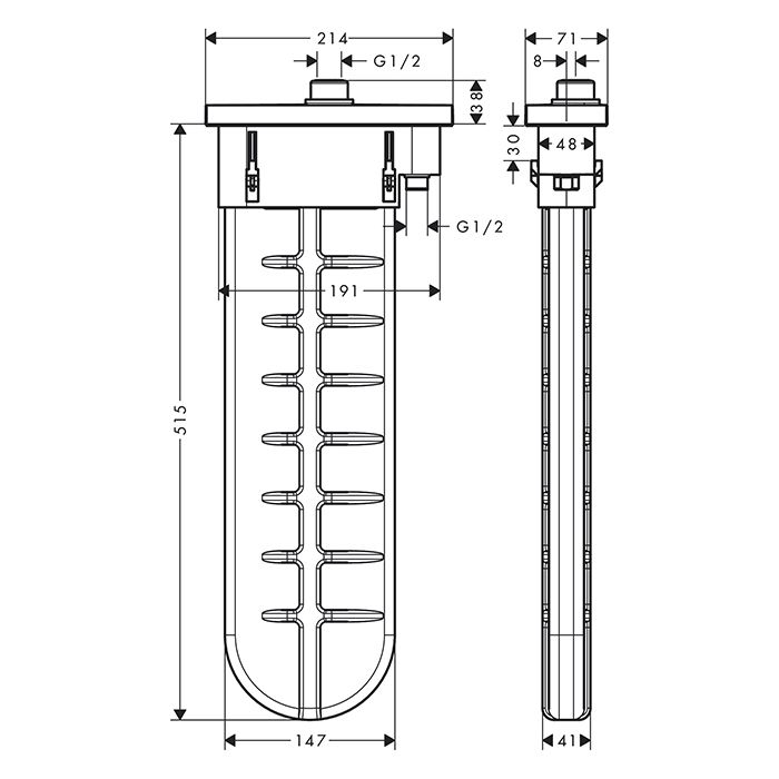 Корпус для шланга, Hansgrohe, sBox, комплектация: корпус для шланга, шланг для душа, розетка, внешняя часть, цвет-шлифованный чёрный хром Корпус для шланга, Hansgrohe, sBox, комплектация: корпус для шланга, шланг для душа, розетка, внешняя часть, цвет-шлифованный чёрный хром