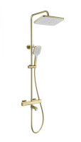 Душевая система с термостатом WONZON & WOGHAND STAY 2, Брашированное золото (WW-B3016-T1-BG)