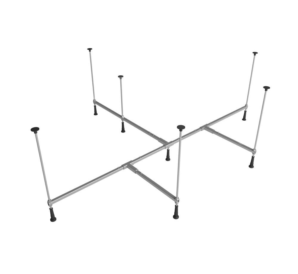 Комплект 4 в 1 Lavinia Boho Elegant S3-3705014P, акриловая ванна 140x140 см, металлический каркас с монтажным набором, мягкий силиконовый подголовник 2 штуки, хромотерапия