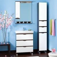 Тумба под раковину Бриклаер Токио 70 Венге Белый глянец