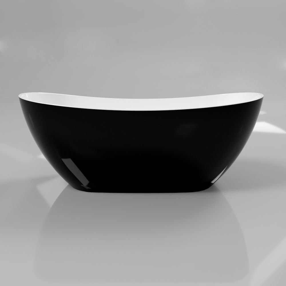 Ванна WHITECROSS Onyx C 160x75 (черный/белый глянец) иск. камень