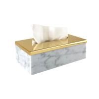 3SC Elegance MARMO Контейнер для салфеток 23х12,5хh7см, цвет: мрамор bianco carrara/золото 24к. Lucido 3SC Elegance MARMO Контейнер для салфеток 23х12,5хh7см, цвет: мрамор bianco carrara/золото 24к. Lucido