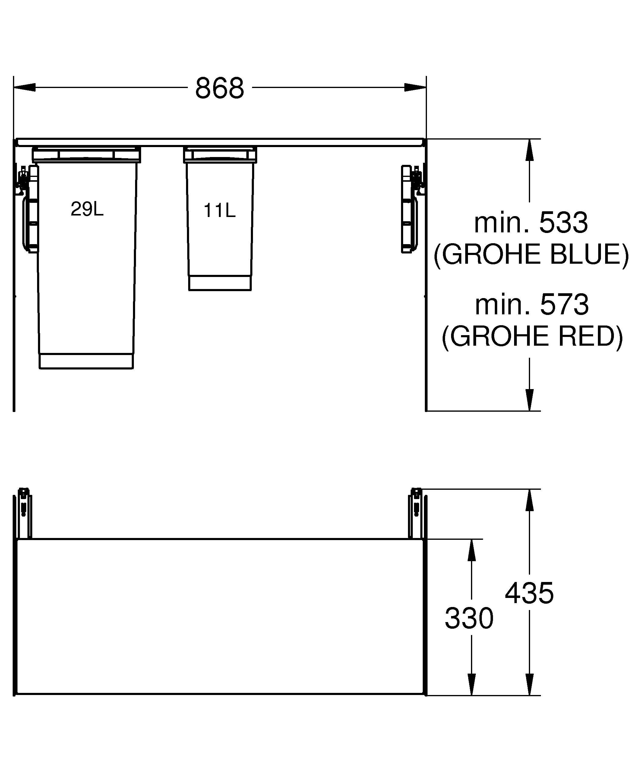 Система сортировки отходов и мусора GROHE (40982000) Система сортировки отходов и мусора GROHE (40982000)
