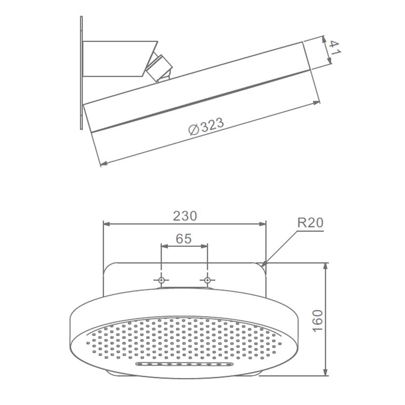 Верхний душ Raglo R452.02, хром