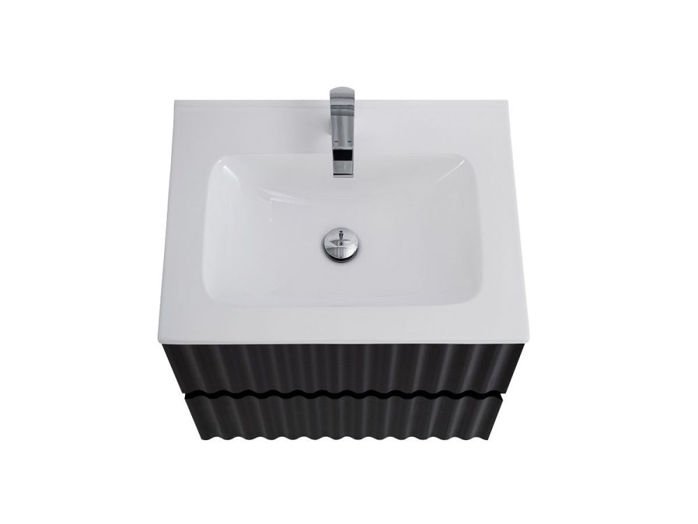ELEGANT База под раковину подвесная с двумя выкатными ящиками, с LED подсветкой ручек. Чёрный матовый, 570x469x550 AM-ELEGANT-600-2C-SO-NM-LED, артикул AM-ELEGANT-600-2C-SO-NM-LED