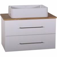 Тумба под раковину ASB-Woodline Санди 80 10881 подвесная Белая Дуб