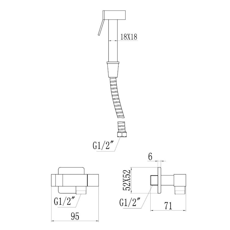 Гигиенический душ без смесителя Savol S-FXQ009C-1, матовое золото
