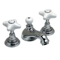 Devon&Devon WHITE ROSE Смеситель для биде на 3 отв.,100мм,с донным клапаном,цвет хром