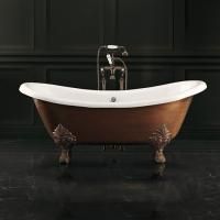 Devon Cherie copper effect Ванна чугунная (без отв-й для смесит),1685х760хh680 см, цвет с отделкой под медь, ножки Flora состар медь (без слива-перел)