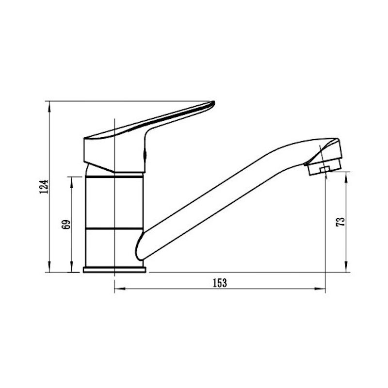 Смеситель для кухни Voda Reef RE15, хром