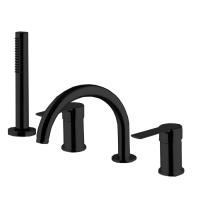 Fima Carlo Frattini Mast Смеситель на борт ванны, на 4 отв., с ручным душем, цвет: чёрный матовый Fima Carlo Frattini Mast Смеситель на борт ванны, на 4 отв., с ручным душем, цвет: чёрный матовый