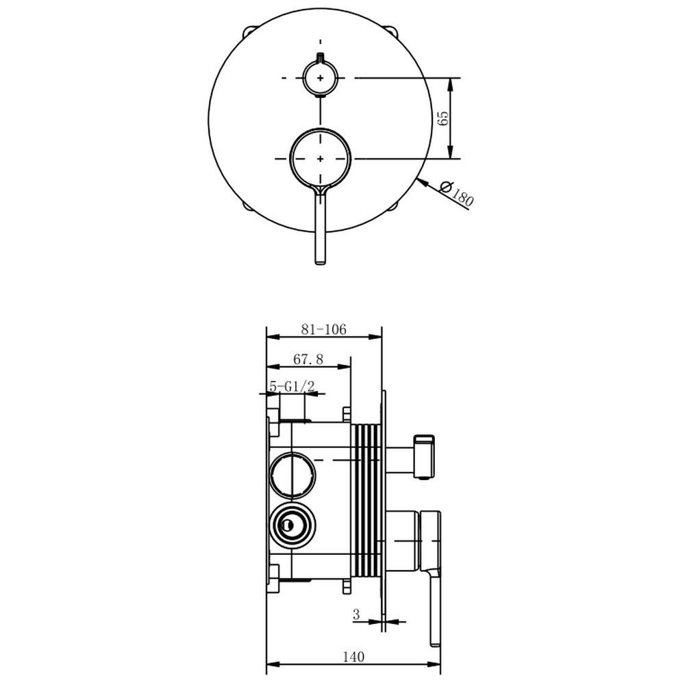 Смеситель для душа скрытого монтажа EXCELLENT Pi AREX.1247CR (хром)
